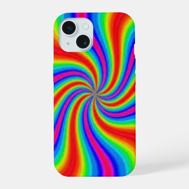 Coque iPhone 15 Moulin à vent coloré  (Verso)