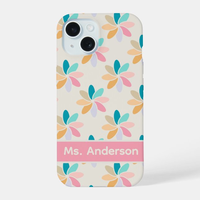 Coque iPhone 15 Moulin à vent pastel (Verso)