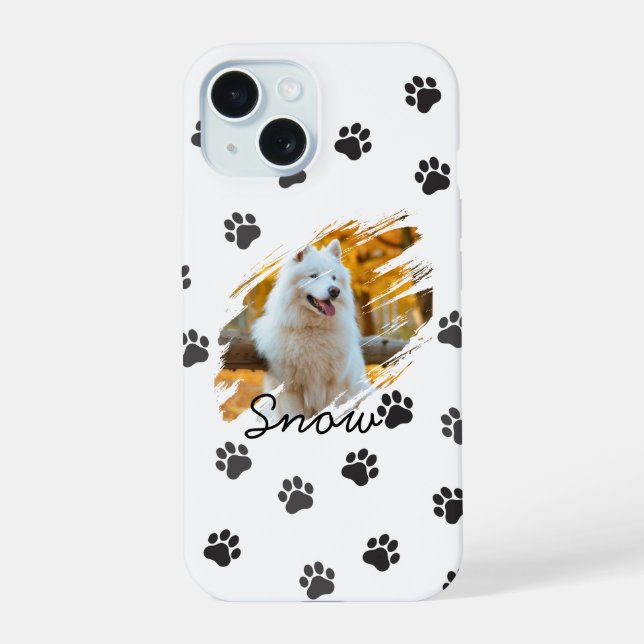 Coque iPhone 15 Mug personnalisé avec photo et nom d'animal de com (Verso)