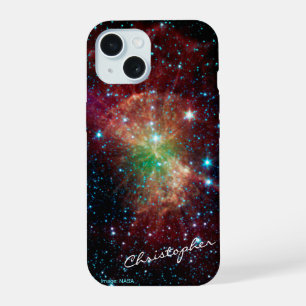 Coque iPhone 15 nébuleuse de la cloche astronomie nom personnalisé