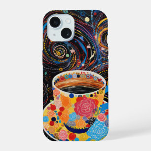 Coque iPhone 15 Neon Charlie Caméléon, Collage de la Forêt Tropica