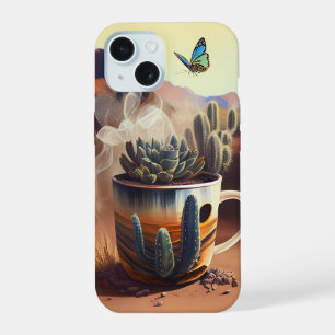 Coque iPhone 15 Néon Charlie Caméléon, Collage de la Forêt Tropica