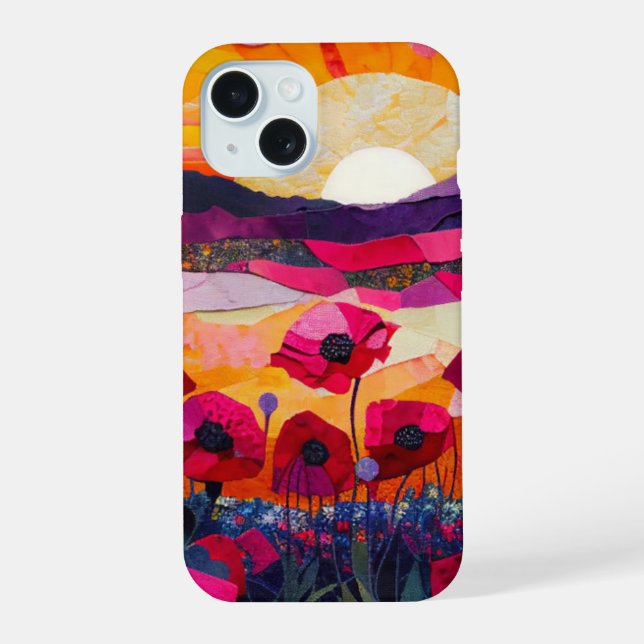 Coque iPhone 15 Neon Charlie Caméléon, Collage de la Forêt Tropica (Verso)
