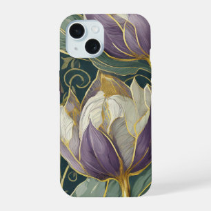 Coque iPhone 15 Néon Charlie Caméléon, Collage de la Forêt Tropica