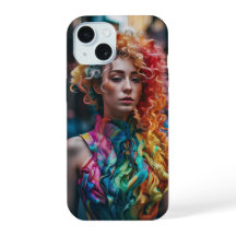 Neon Waves Curly Hair Graphic Case – Bold Fashion