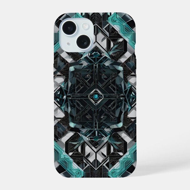 Coque iPhone 15 Nexus central : Unité de commande Onyx (Verso)