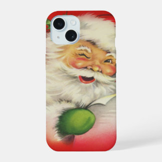 Coque iPhone 15 Noël du Père Noël vintage