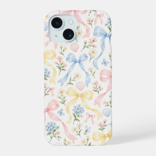 Coque iPhone 15 Nœuds côtiers pastel