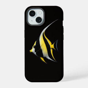 Coque iPhone 15 Noir 4 Luxe iPhone 15 Mate, Poisson-ange royal