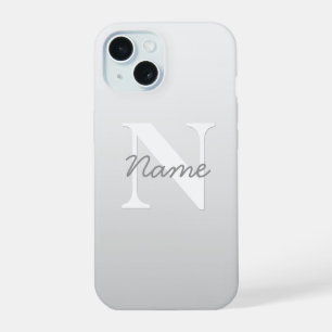 Coque iPhone 15 Nom en écriture cursive ou autre texte avec monogr