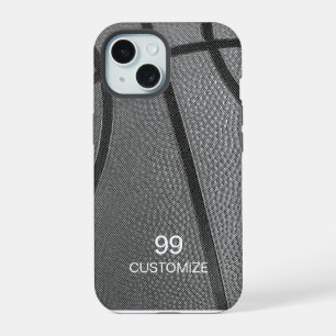 Coque iPhone 15 Nom et numéro personnalisés Basketball