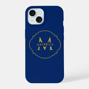 Coque iPhone 15 Nom Initial Personnalisé Élégant Voyage Moderne Na