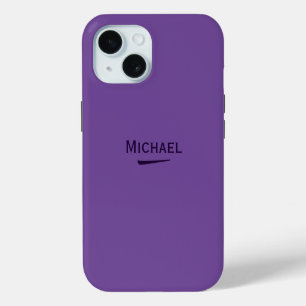 Coque iPhone 15 Nom Lavande foncée personnalisée