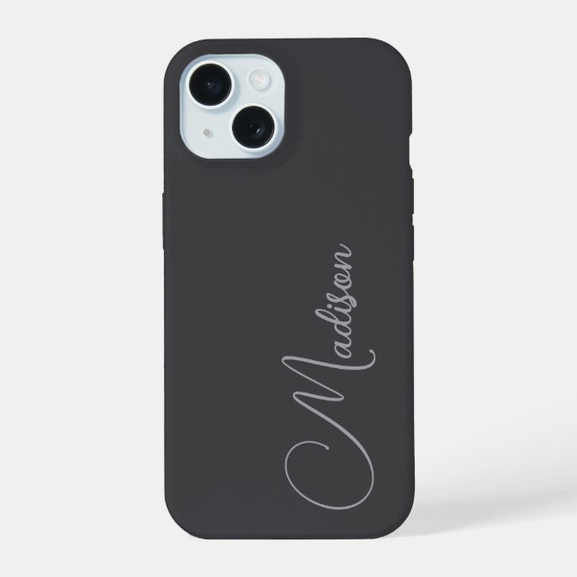 Coque iPhone 15 Nom personnalisé (Verso)