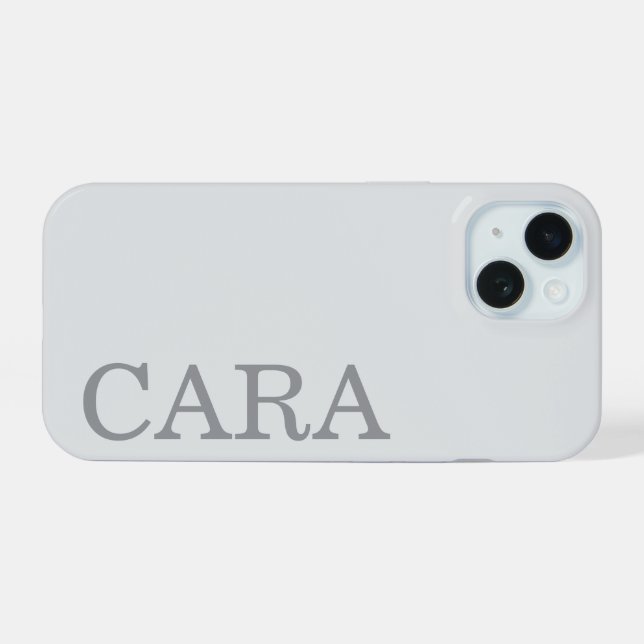Coque iPhone 15 Nom personnalisé Monogramme minimal moderne élégan (Verso Horizontal)