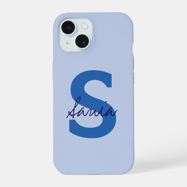 COQUE iPhone 15 NOM PERSONNALISÉ SIMPLE ÉLÉGANT MONOGRAMME MODERNE (Verso)