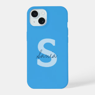 COQUE iPhone 15 NOM PERSONNALISÉ SIMPLE MODERNE ÉLÉGANT MONOGRAMME