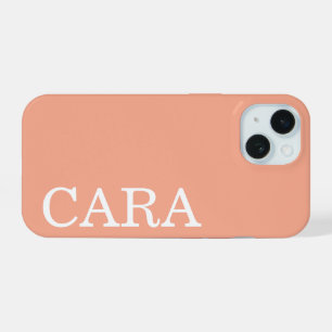 Coque iPhone 15 Nom personnalisé Stylé Minimaliste Monogramme Mode