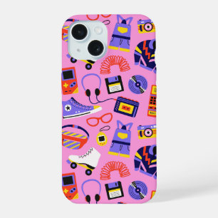 Coque iPhone 15 Nostalgie amusante des années 90 – Technologie et