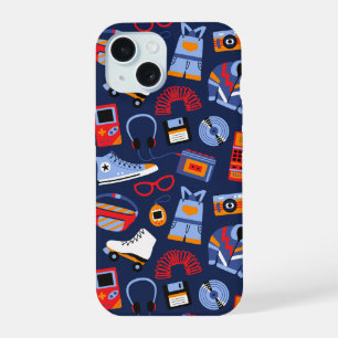 Coque iPhone 15 Nostalgie amusante des années 90 – Technologie et