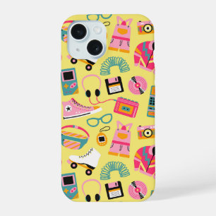 Coque iPhone 15 Nostalgie amusante des années 90 – Technologie et