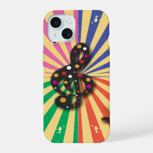 Coque iPhone 15 Notes de musique sur fond Sunsplash