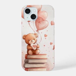 Coque iPhone 15 Noun ours en peluche & Livres