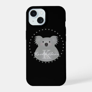 Coque iPhone 15 Nounours australien mignon monogramme Ajoutez votr