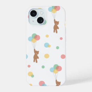 Coque iPhone 15 Nounours avec ballons
