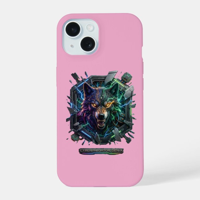 Coque iPhone 15 Nouveau prédateur robotique futuriste  (Verso)
