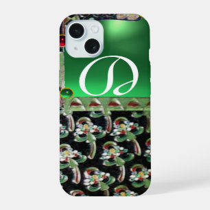 COQUE iPhone 15 NOUVILLE ART NOUVEAU MONOGRAMME PIERRE PRÉCIEUSE V