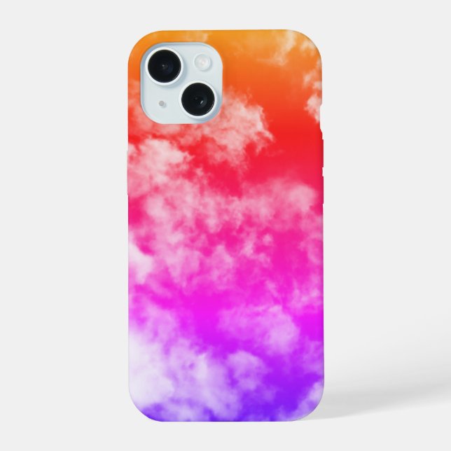 Coque iPhone 15 Nuages colorés - (Verso)