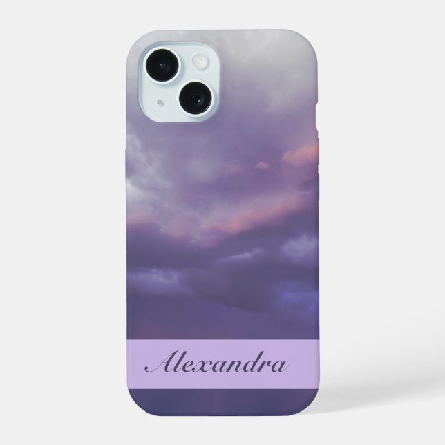 Coque iPhone 15 Nuages colorés de tempête (Verso)