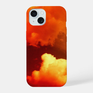 COQUE iPhone 15 NUAGES DANS LE CIEL ROUGE