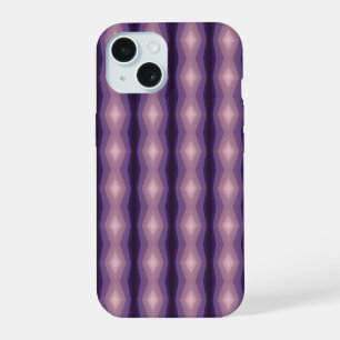 Coque iPhone 15 Nuances D'Art Abstrait Géométrique Violet