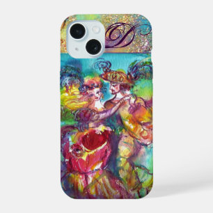 COQUE iPhone 15 NUIT DE MASCARADE / DANSE DE CARNIVAL MONOGRAMME