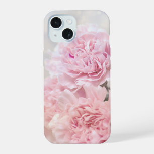 Coque iPhone 15 Oeillets roses romantiques