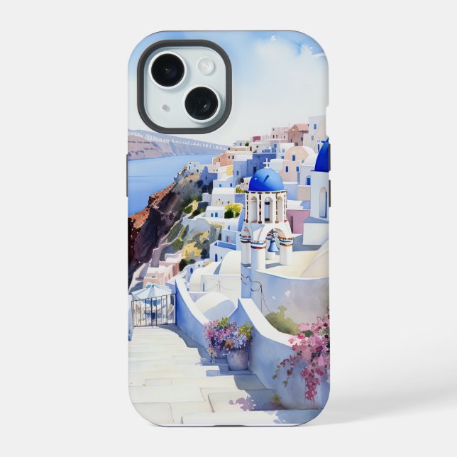 Coque iPhone 15 Oia Santorin (Verso)