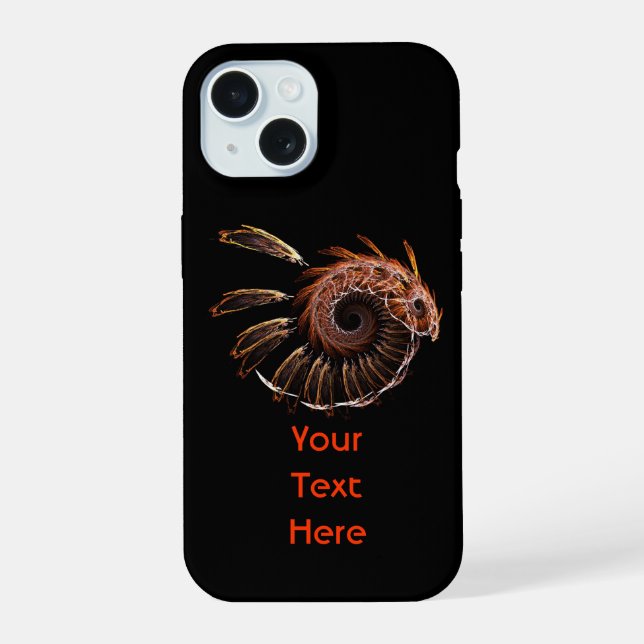 Coque iPhone 15 Oiseau de feu fractal (Verso)