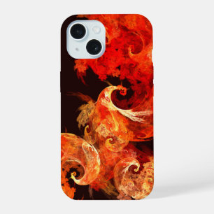 Coque iPhone 15 Oiseaux de feu dansants Art Moderne Fractal Abstra