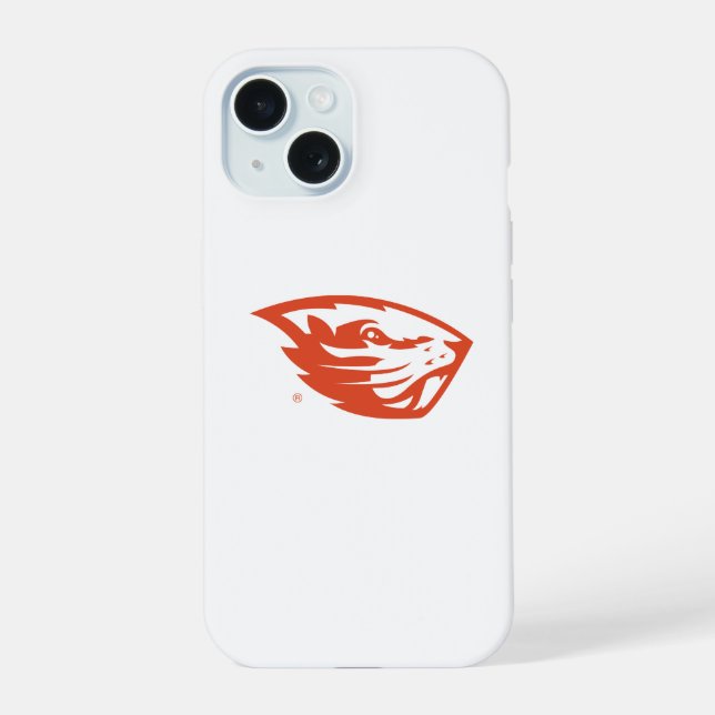 Coque iPhone 15 Oregon State Beavers | Tête de castor (Verso)