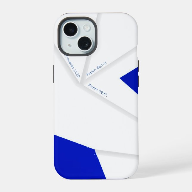 COQUE iPhone 15 ORIGAMI BLEU ROYAL (Verso)