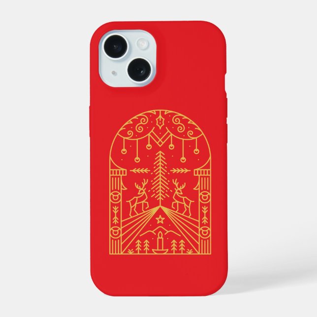 Coque iPhone 15 Ornement de Noël 1 (Verso)