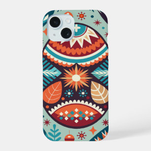 Coque iPhone 15 Ornement Tribal de Fête