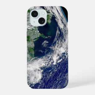 Coque iPhone 15 Ouragan Frances sur une Terre partielle.