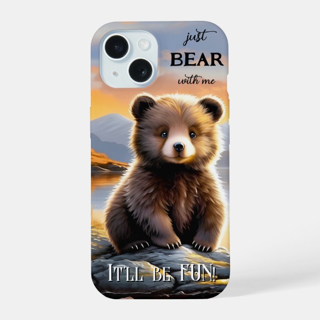 Coque iPhone 15 Ours avec moi Cute Bear Cub (Verso)