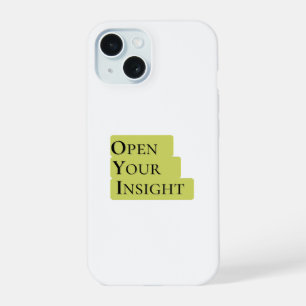 Coque iPhone 15 Ouvrez votre perspicacité Téléphone minimaliste