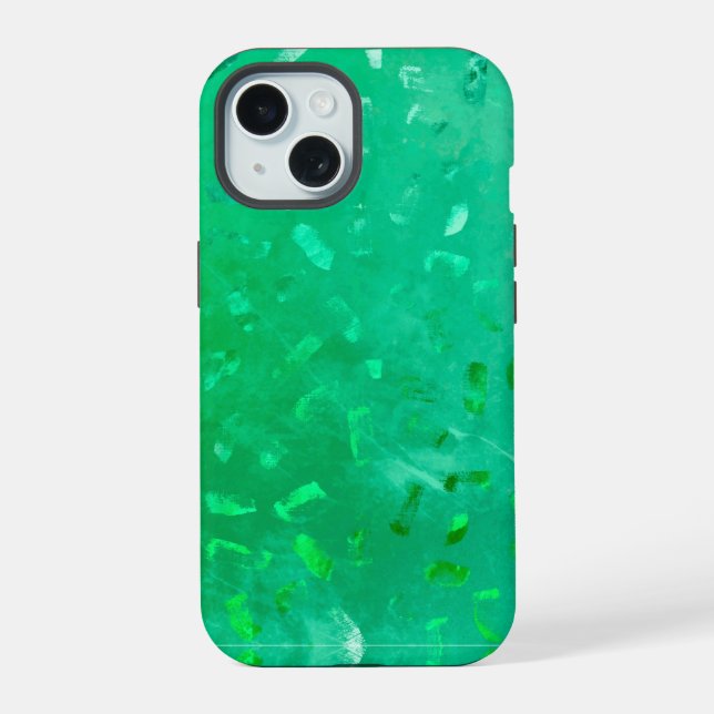 Coque iPhone 15 Paillettes Vertes (Verso)
