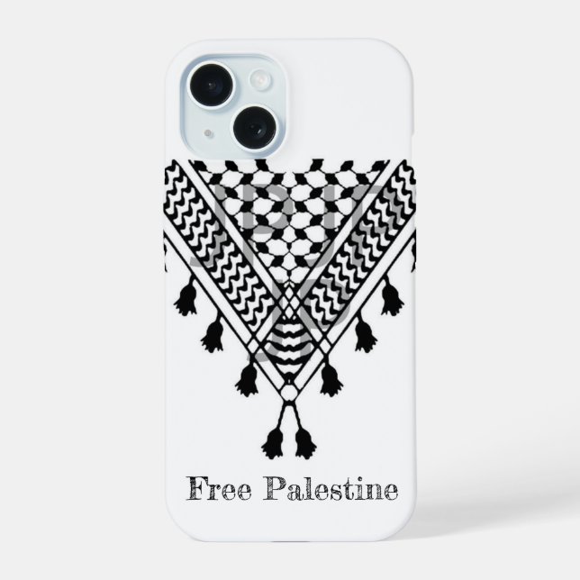 Coque iPhone 15 Palestinian Keffiyeh Pattern (Verso)