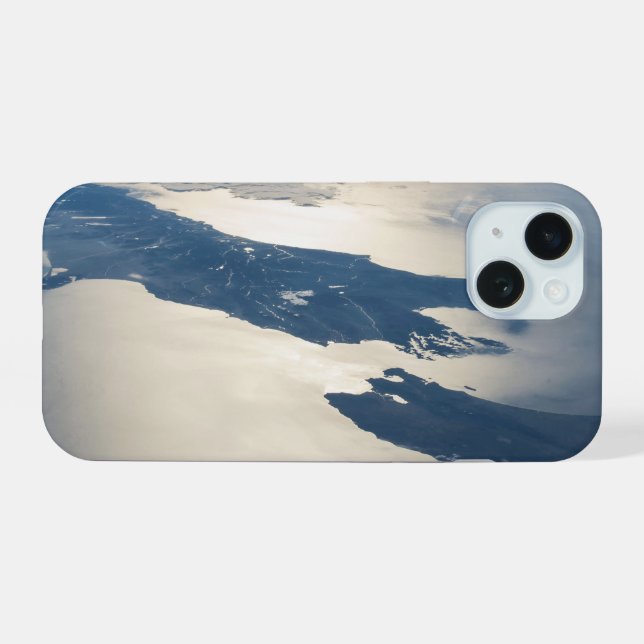 Coque iPhone 15 Panorama depuis l'espace Highlights Cook Strait (Verso Horizontal)